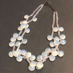 Double Strand Moonstone Beaded Necklace